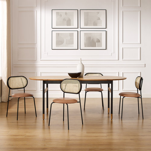 Bay Isle Home Cannelton Solid Rattan Back Dining Side Chair & Reviews